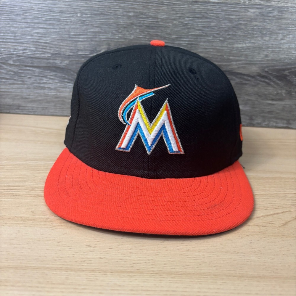 Florida Marlins Hat Cap Strap Back Black Orange MLB Baseball '47 Adjustable